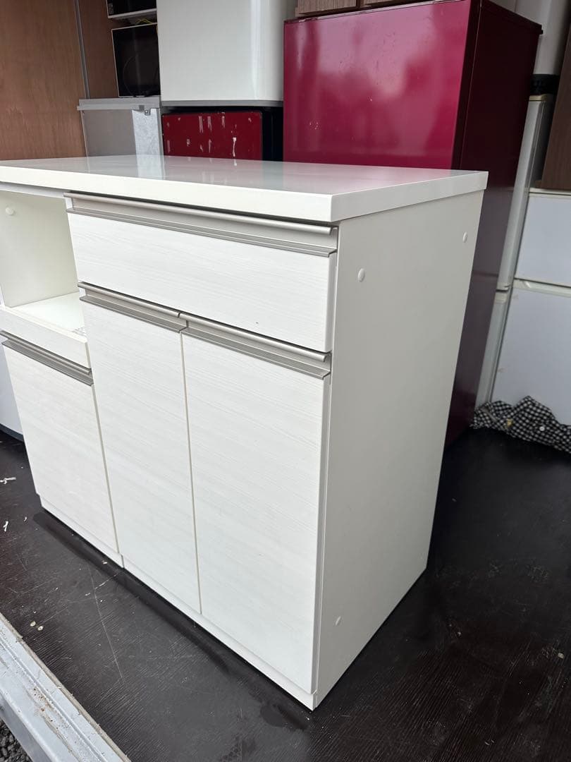 【ニトリ】キッチンカウンター　 ホワイトキャビネット 2ドア 2引き出し