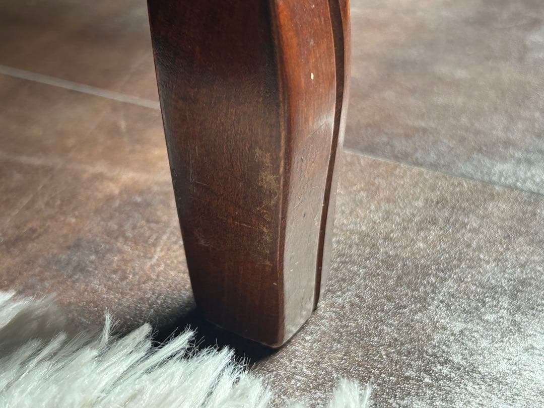 アンティーク　ビンテージ　クラシック　木彫　猫脚　レッド　テレフォンベンチ　GG