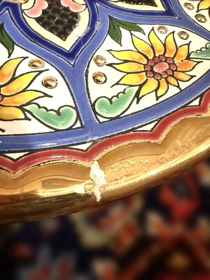 スペイン セビリア CEARCO トリアナ陶器 大皿 28.5cm 24K 金彩