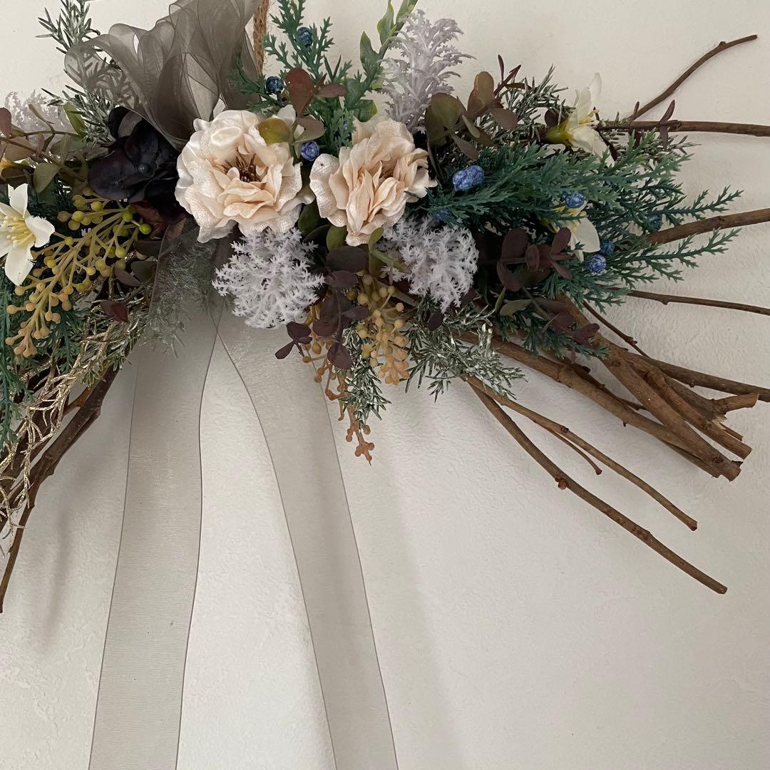 スワッグ　アーティフィシャルフラワー　リース