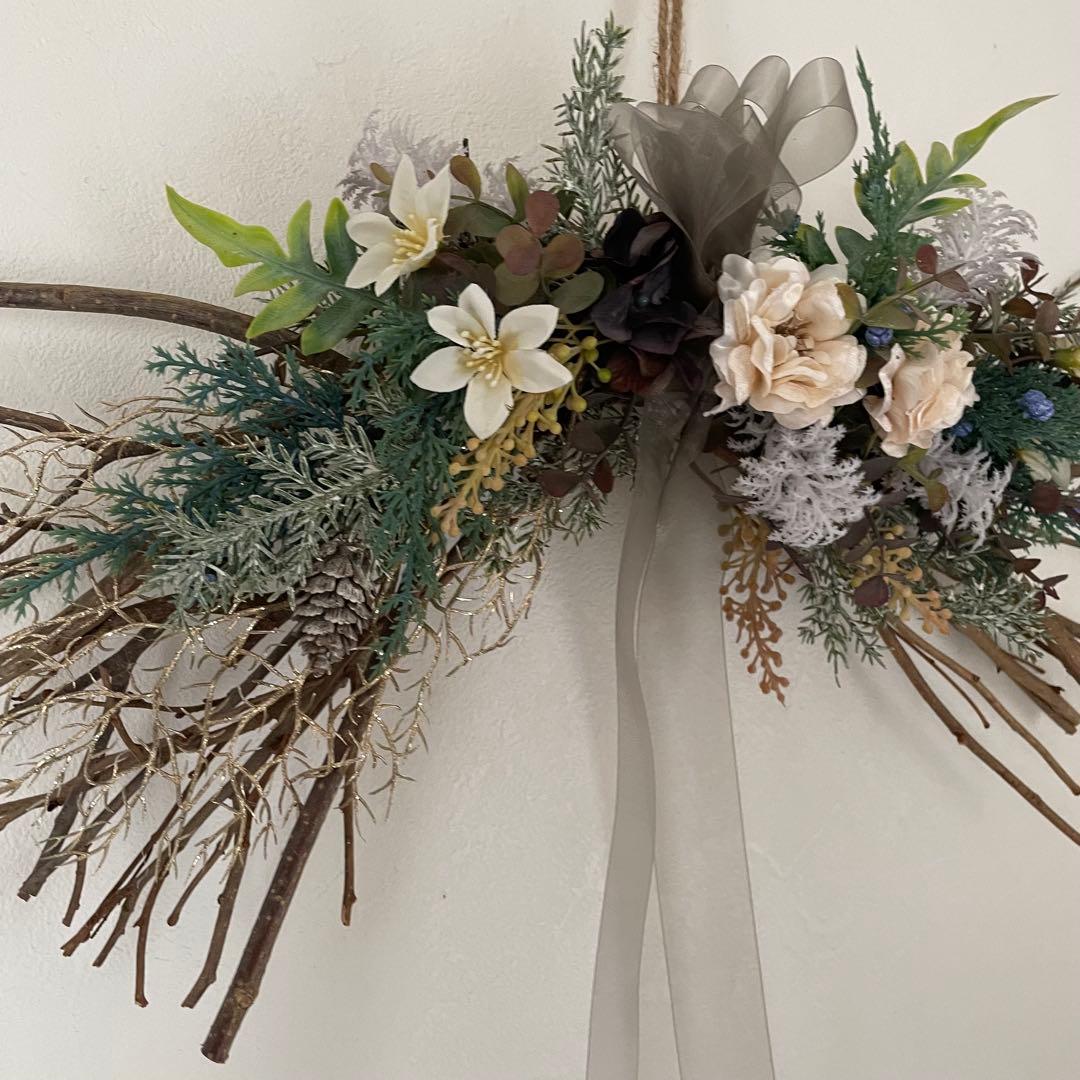 スワッグ　アーティフィシャルフラワー　リース