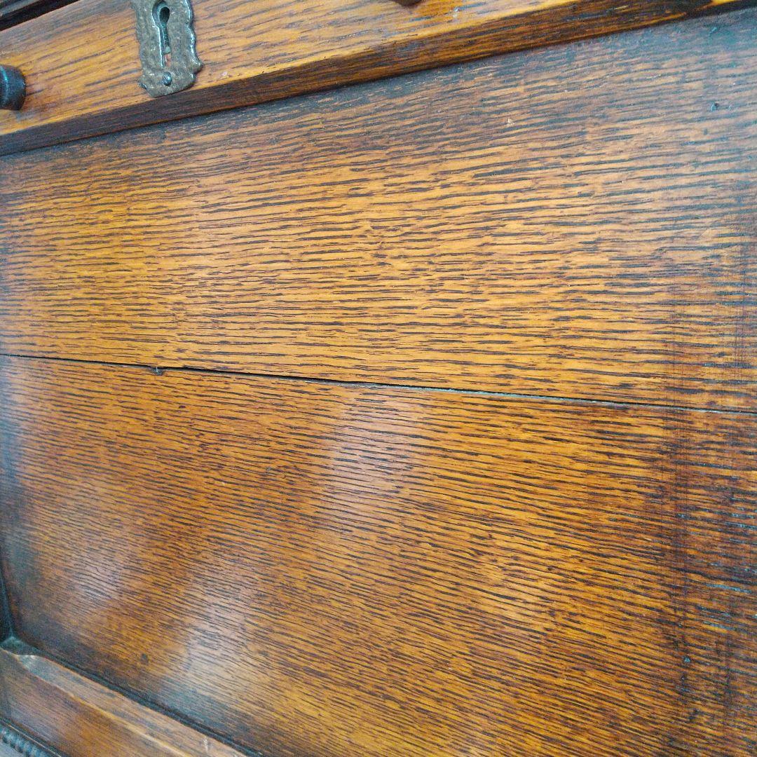 イギリス　アンティーク家具　ビューロー　オーク　本棚　サイドバイサイド