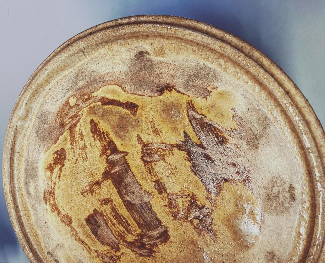 【値下げ】黄瀬戸 手桶 水差 蓋付