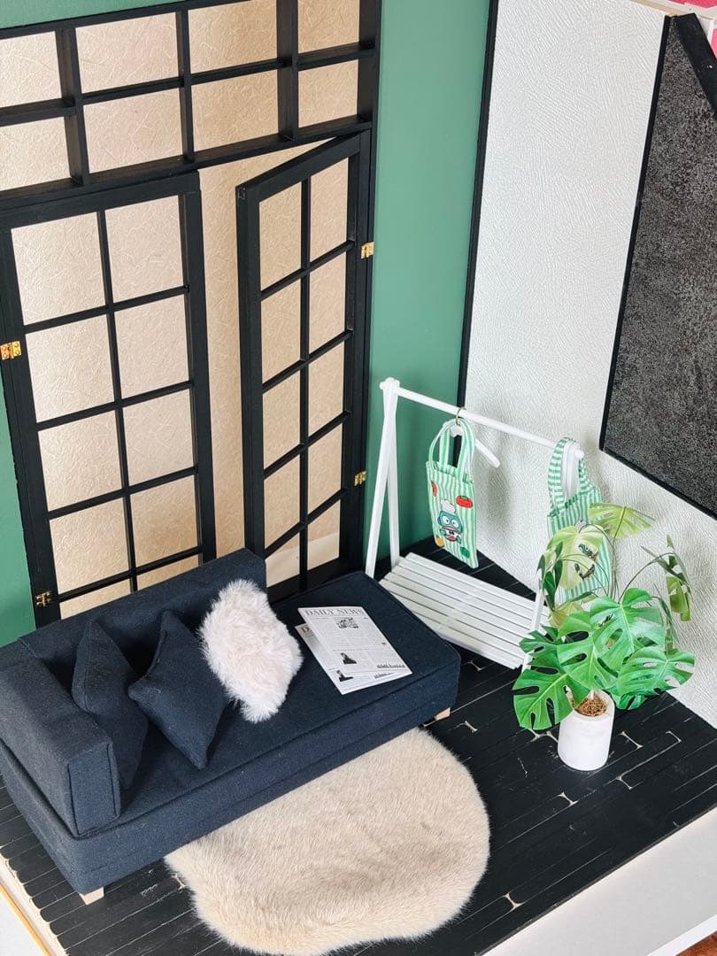 木製ドールハウス　背景ボード　撮影ボード