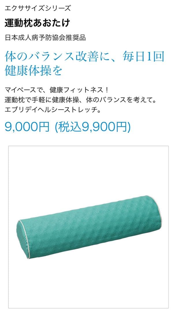 【新品未使用】あおたけ運動枕（使用説明書つき）