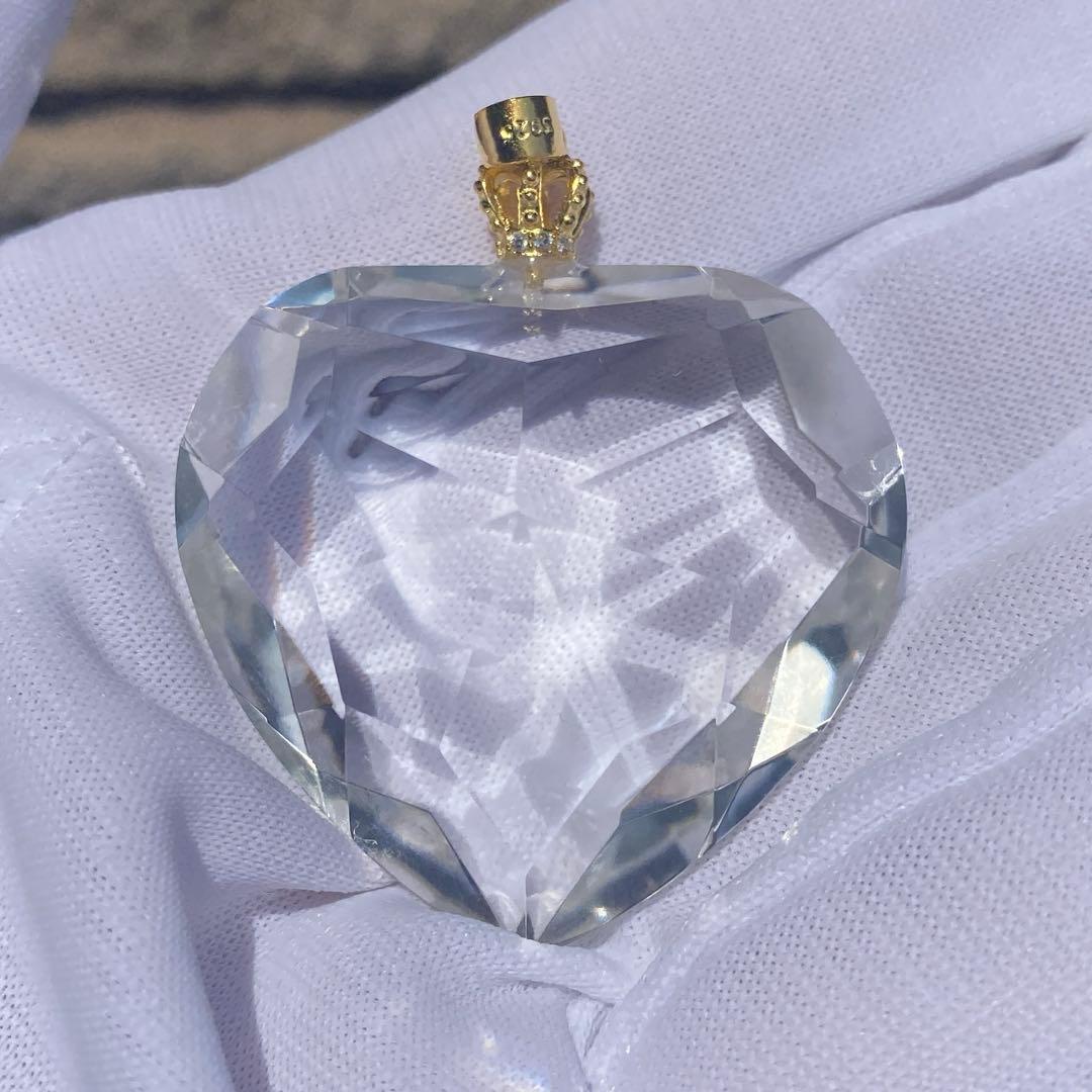 限定 クリアクォーツ 水晶 ハート ペンダントトップ シルバー92518kgp