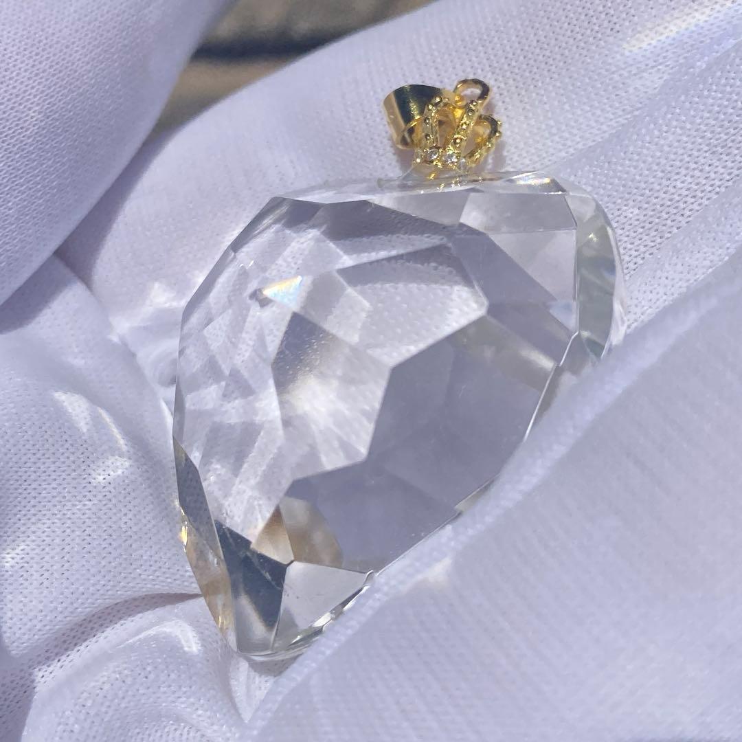 限定 クリアクォーツ 水晶 ハート ペンダントトップ シルバー92518kgp