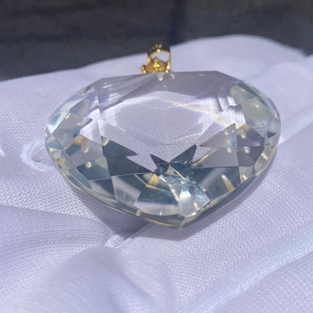 限定 クリアクォーツ 水晶 ハート ペンダントトップ シルバー92518kgp