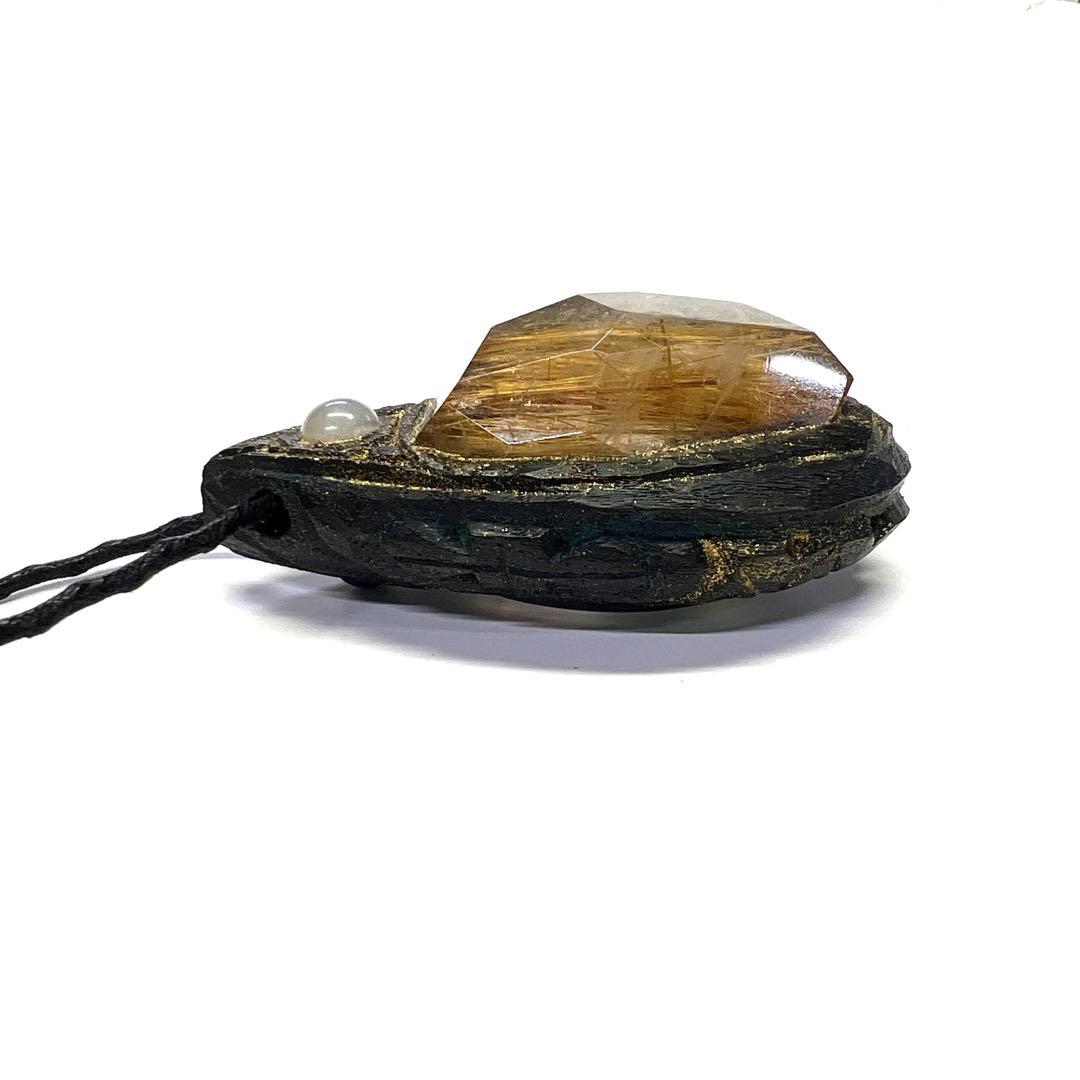 アイヌコタン西田智三さんネックレス　天然石　ルチル　ムーンストーン　ラピスラズリ