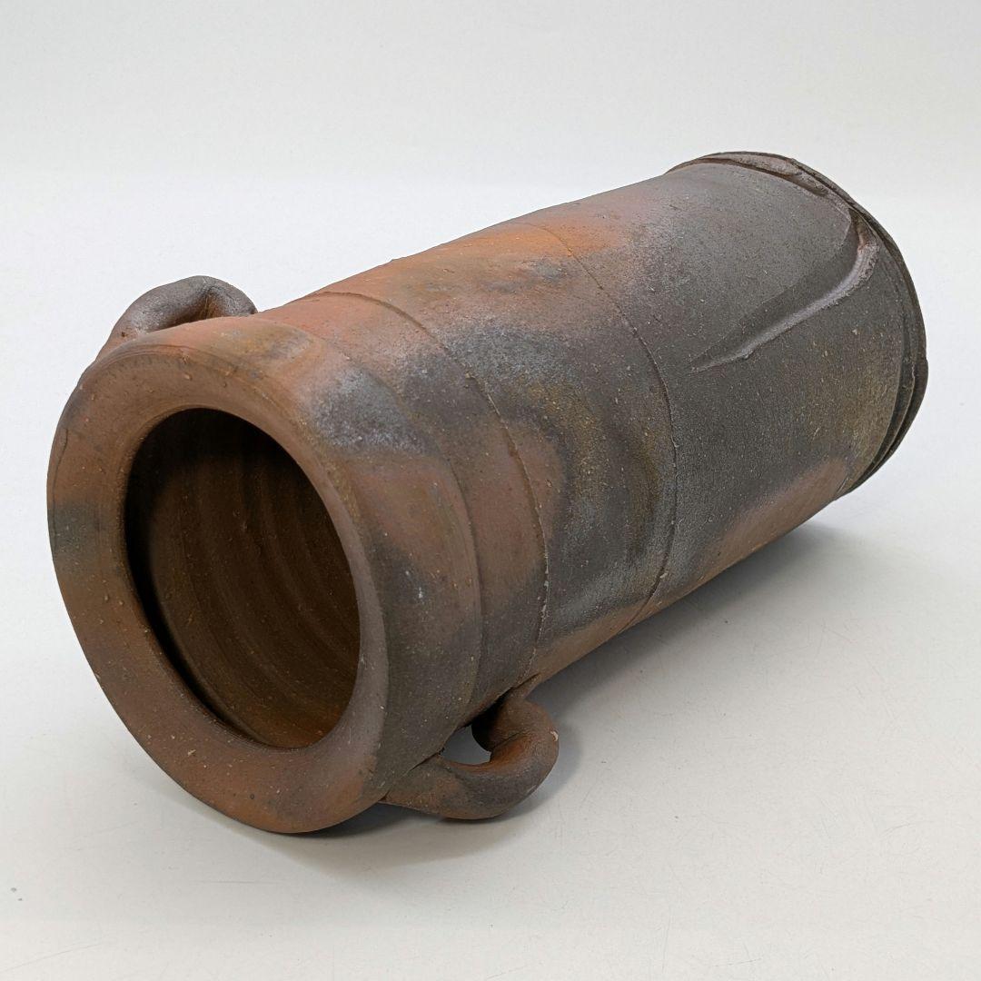 中村眞 備前焼 耳付花入 共箱共布 花瓶 花器 フラワーベース 中村真 華道具