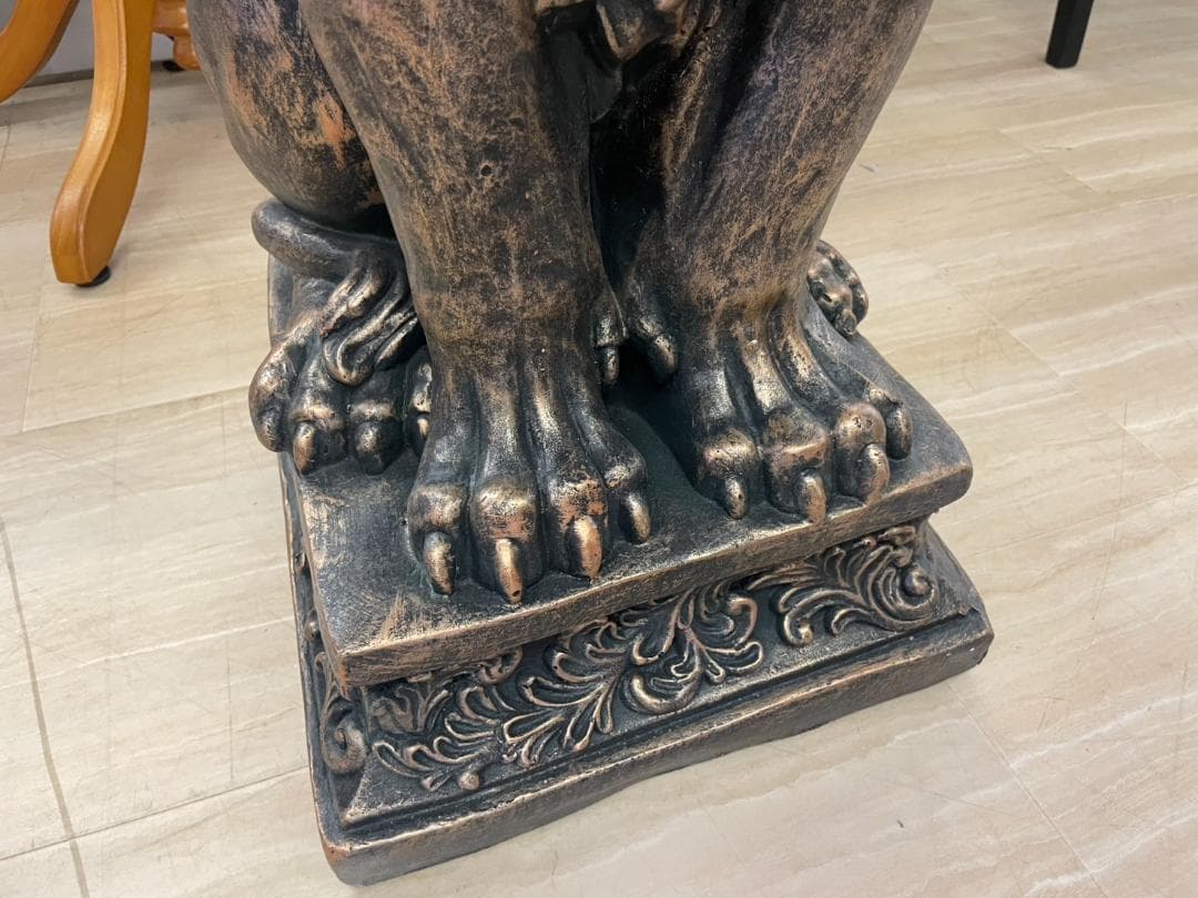 ガーデンオブジェ　ライオン　クラウン　ヨーロピアン　園芸　アンティーク　置物　庭