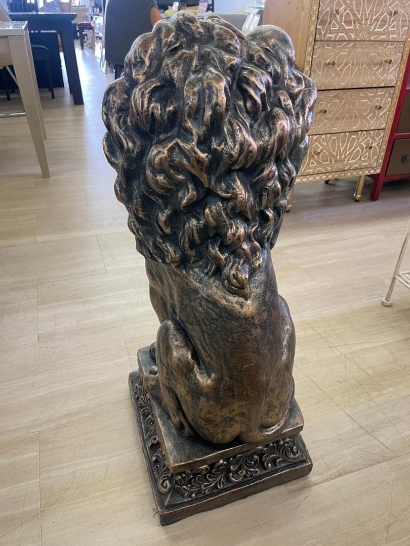 ガーデンオブジェ　ライオン　クラウン　ヨーロピアン　園芸　アンティーク　置物　庭