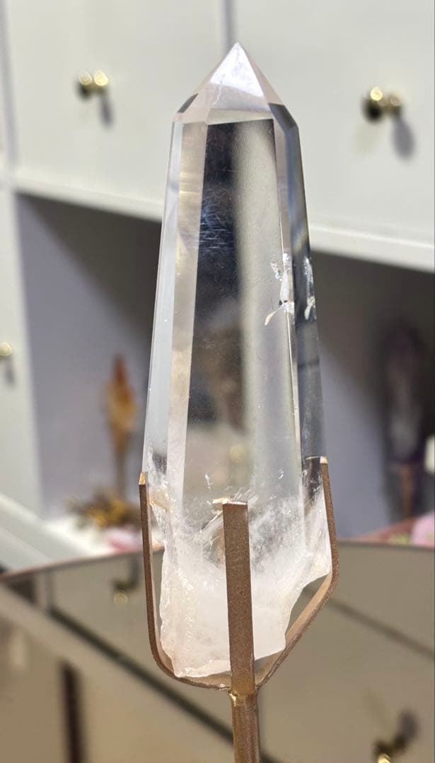 レア　高品質　ブルーラダー　水晶　スタンド付き　エンジェルラダー　透明感抜群