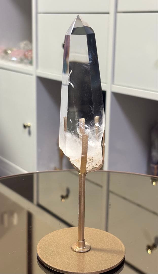 レア　高品質　ブルーラダー　水晶　スタンド付き　エンジェルラダー　透明感抜群