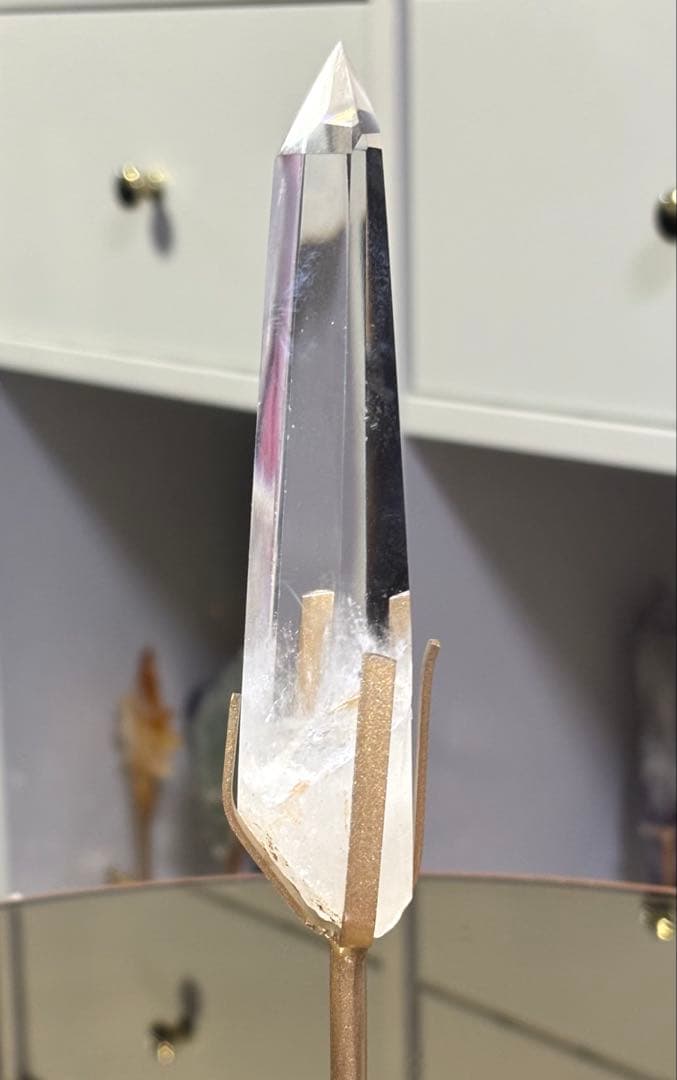 レア　高品質　ブルーラダー　水晶　スタンド付き　エンジェルラダー　透明感抜群