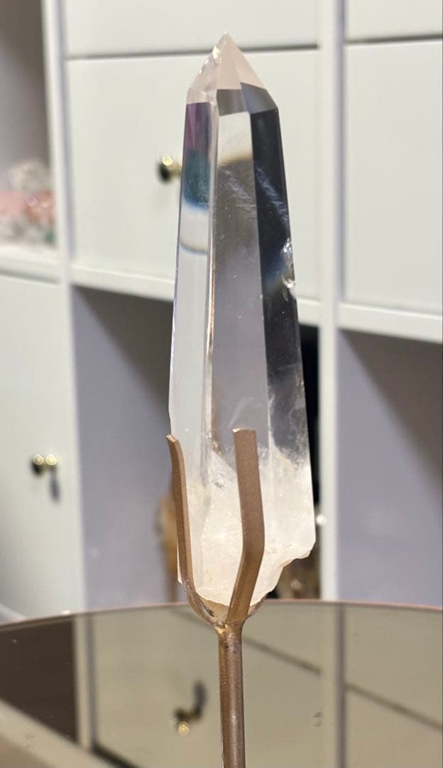 レア　高品質　ブルーラダー　水晶　スタンド付き　エンジェルラダー　透明感抜群