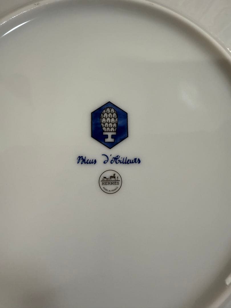 HERMES アメリカンディナープレート2枚セット　ブルーダイユール