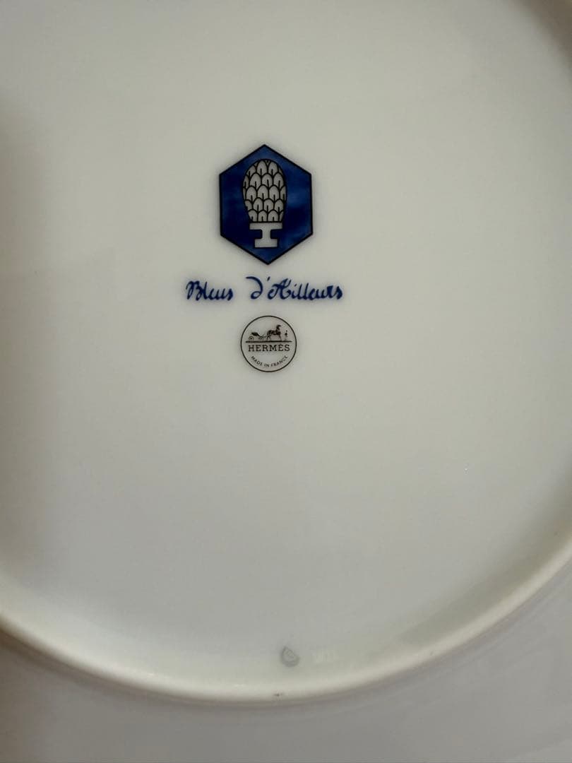 HERMES アメリカンディナープレート2枚セット　ブルーダイユール