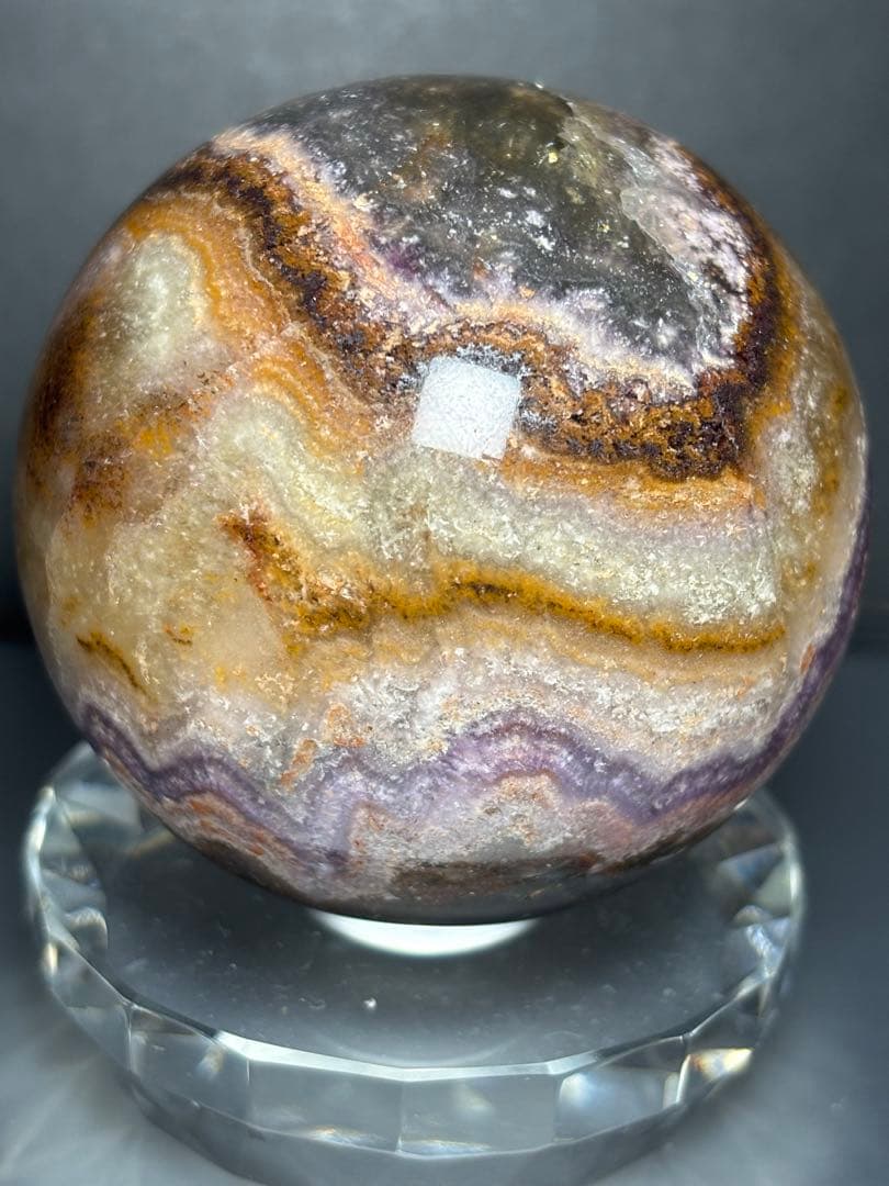 レア　オーラライト23 フローライト共生　スフィア　6.25cm 絶妙な美配色