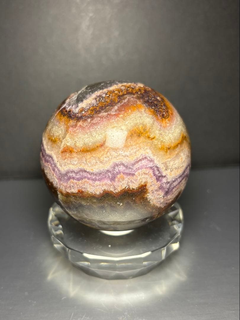 レア　オーラライト23 フローライト共生　スフィア　6.25cm 絶妙な美配色