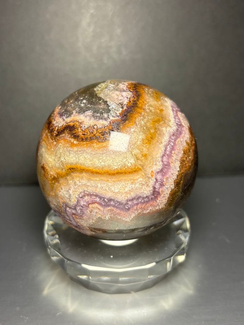 レア　オーラライト23 フローライト共生　スフィア　6.25cm 絶妙な美配色