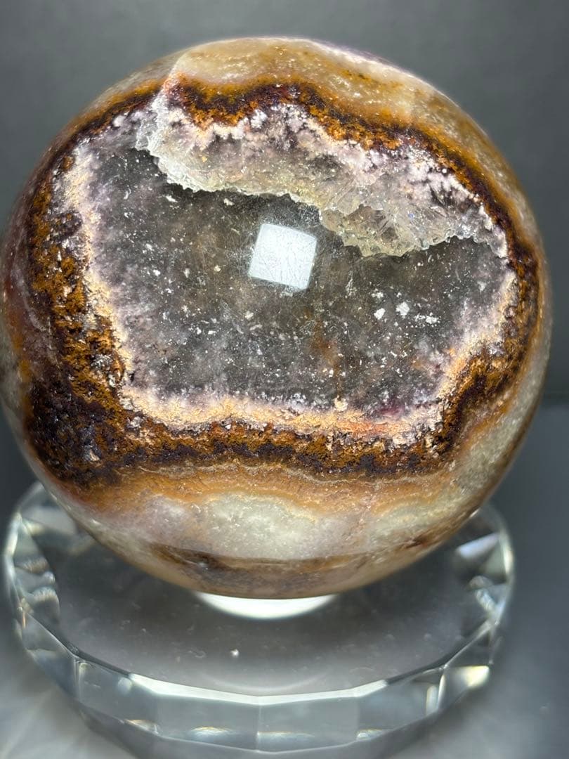 レア　オーラライト23 フローライト共生　スフィア　6.25cm 絶妙な美配色