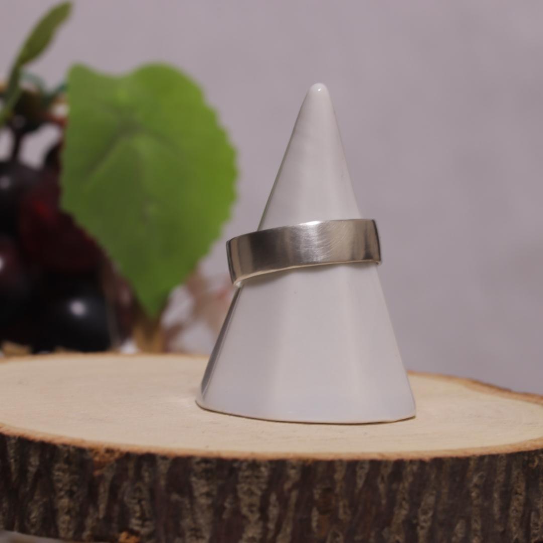 プレーンリング シルバー950 約6ｍｍ 平打ち ピンキーリング ペアリング刻印