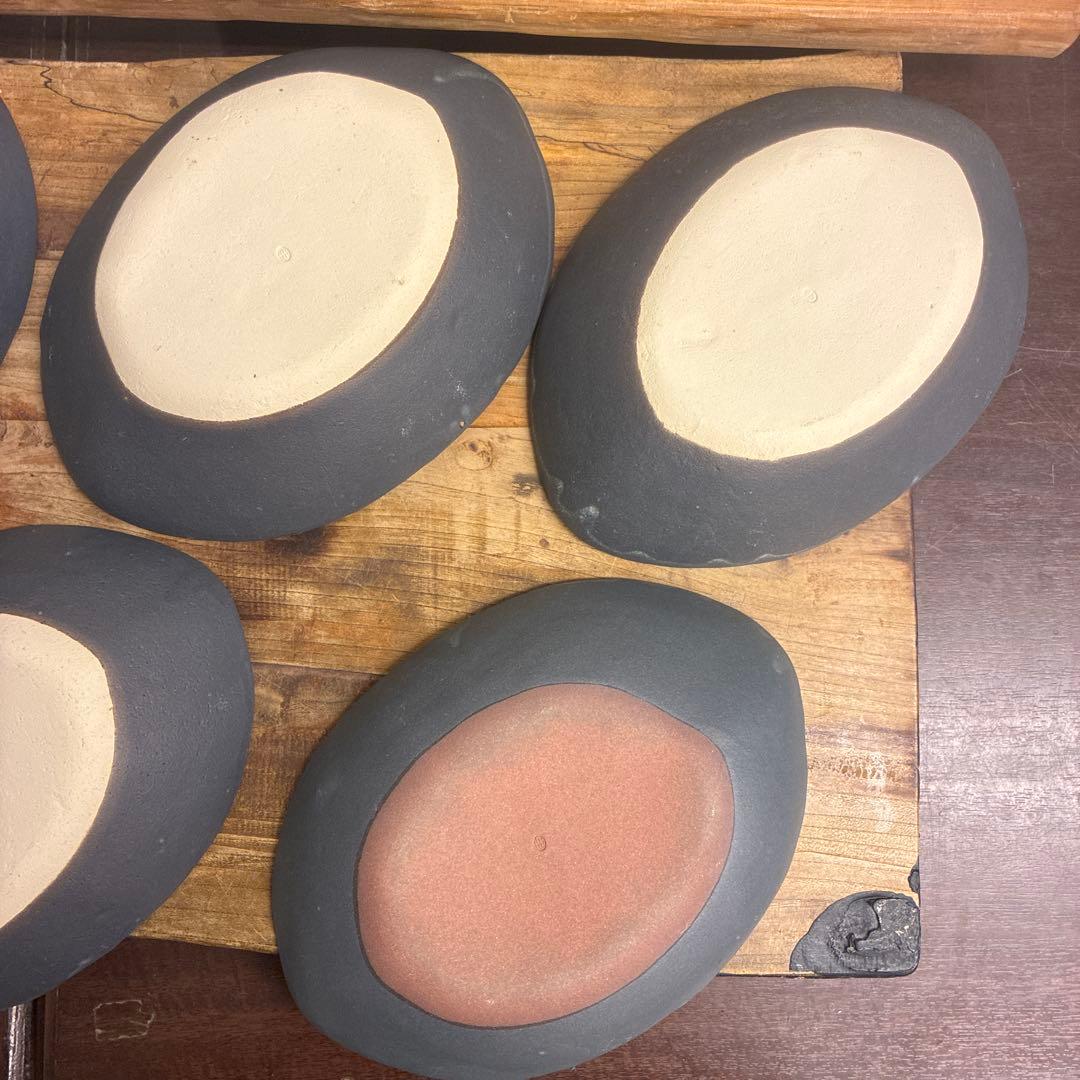 新品　陶器　陶芸作家　楕円鉢8枚　667