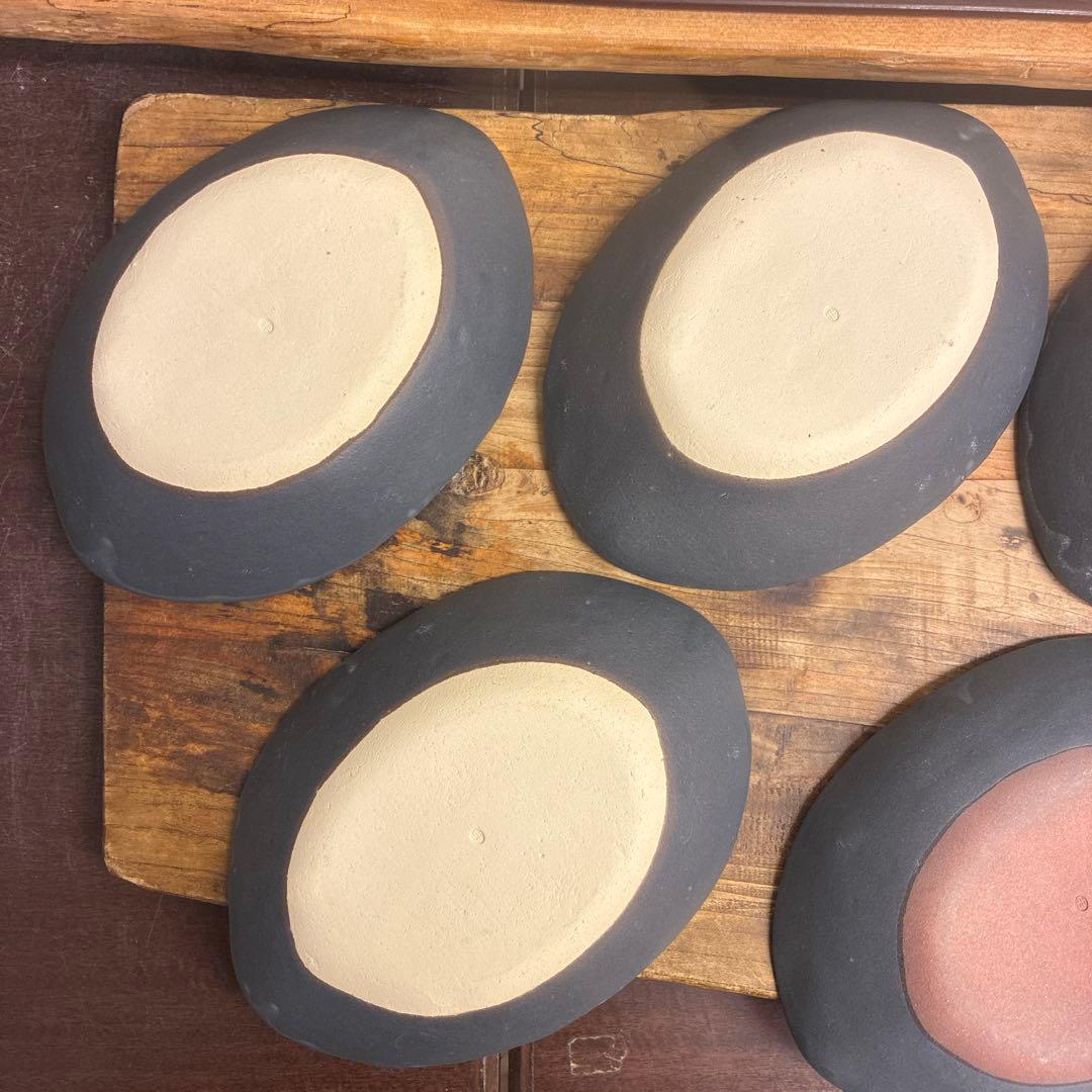 新品　陶器　陶芸作家　楕円鉢8枚　667