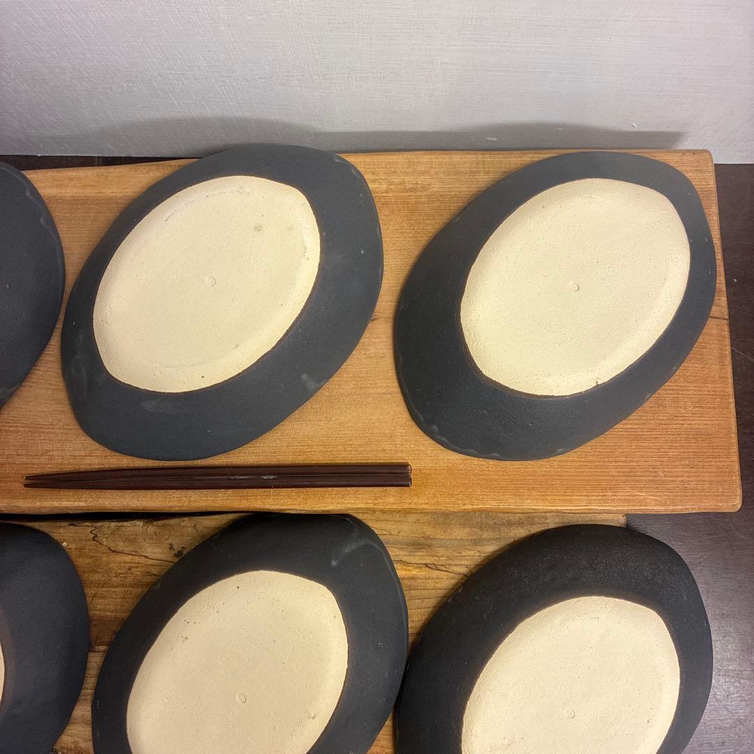 新品　陶器　陶芸作家　楕円鉢8枚　667