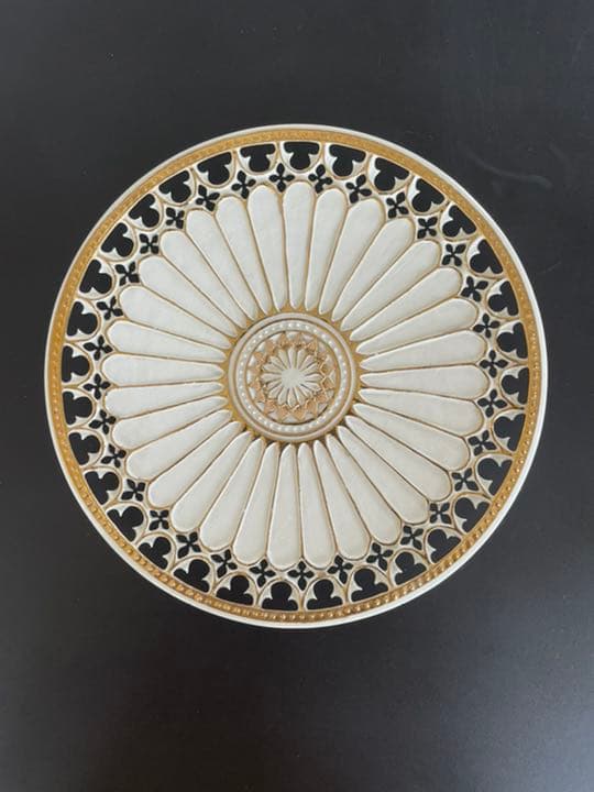 伊藤剛俊　壁飾り　金彩　プレート　透彫　金彩透彫菓子皿