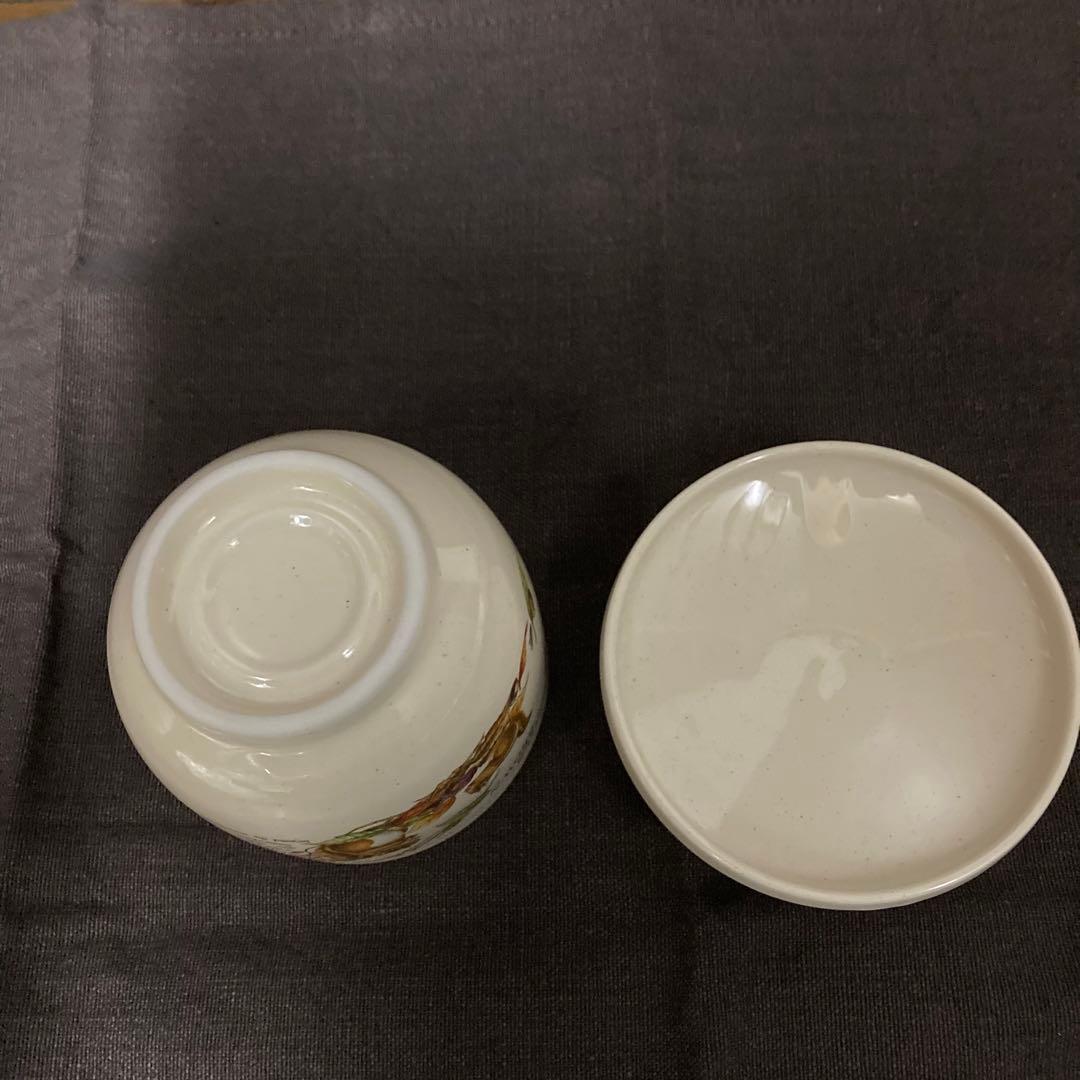 ジェスターブラウン　ホーロー　深型万能鍋　両手鍋　リス柄　蒸し碗4個　レトロ