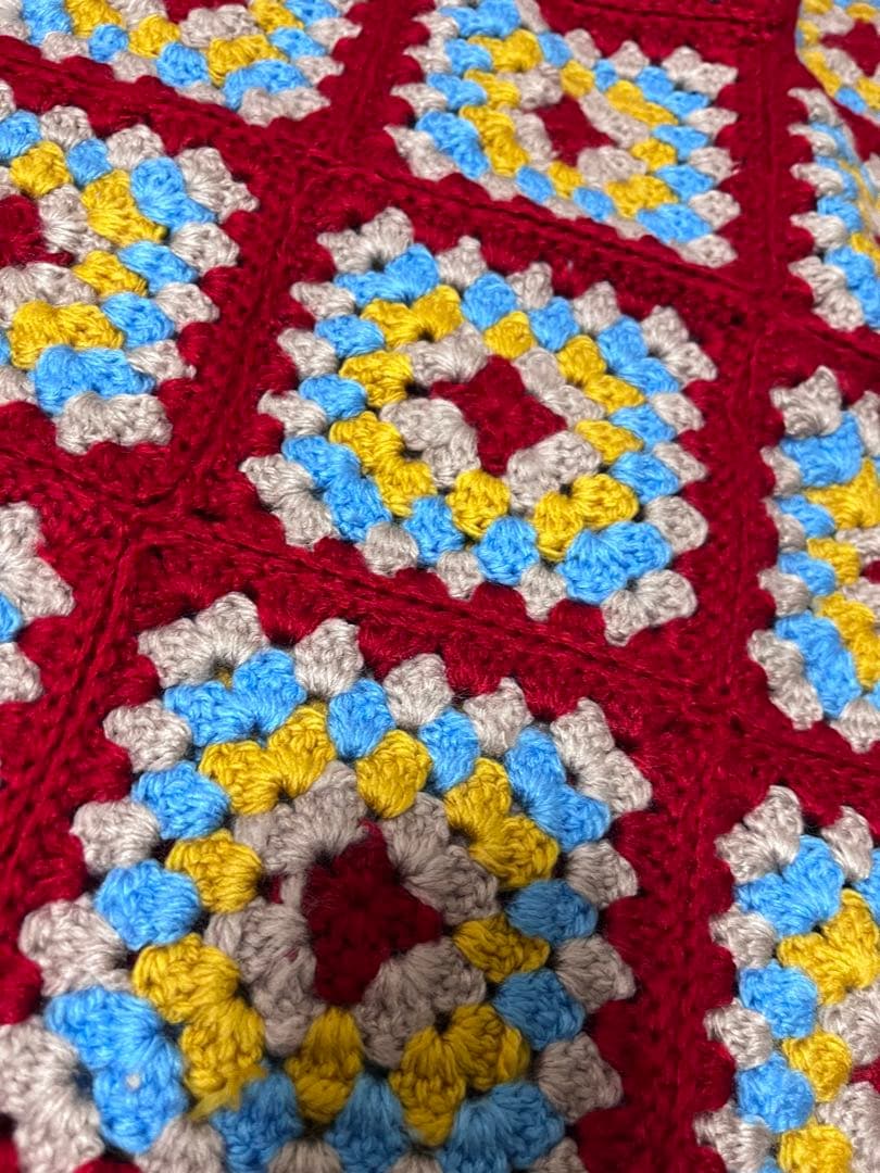 モチーフ編み♪カラフルグラニースクエアブランケット&クッションカバー