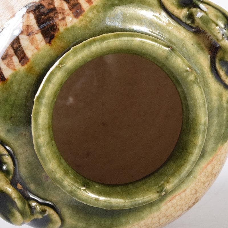 茶道具　山口茂造　織部茶入　仕覆付　共箱　V　7246