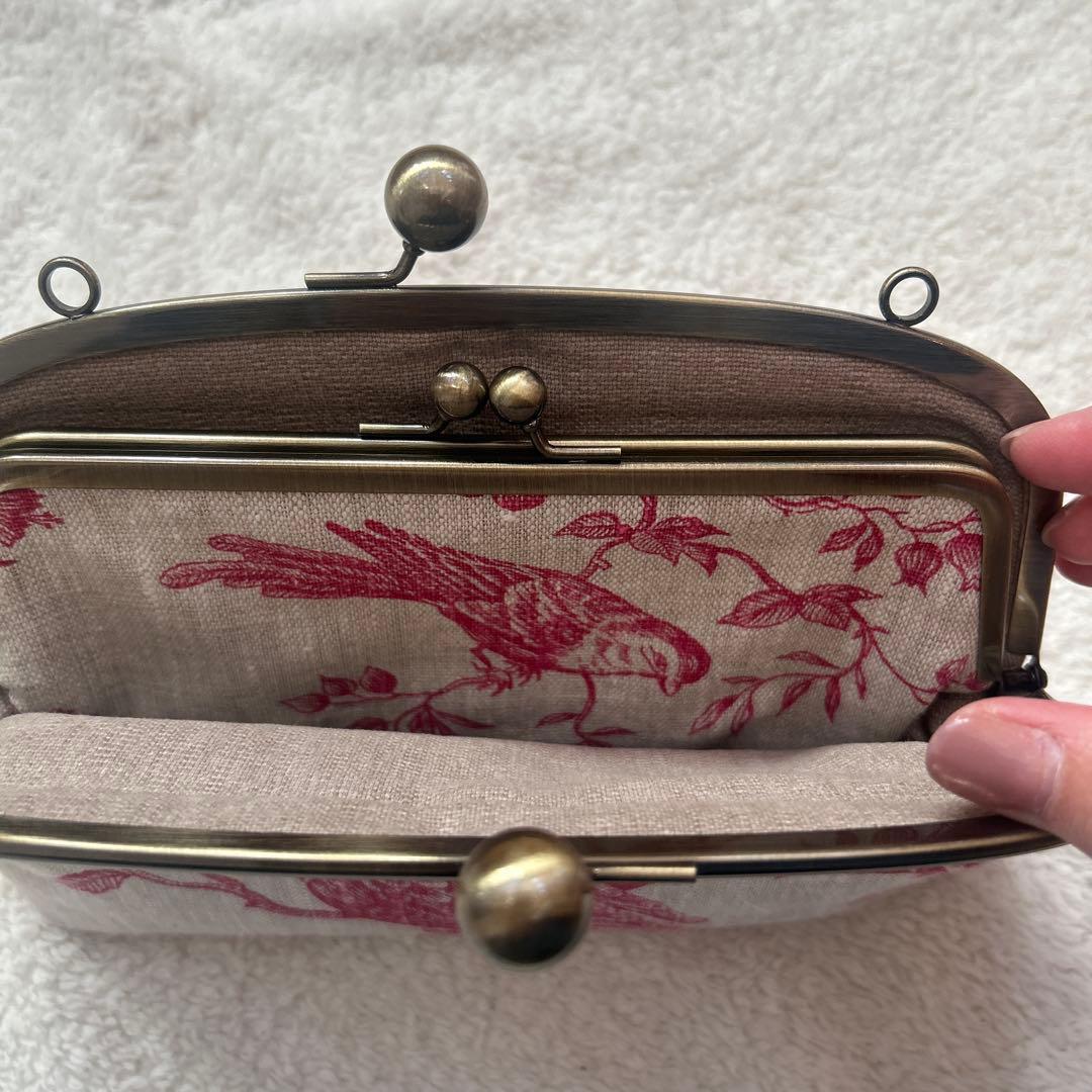 nanna 鳥と花のがま口財布