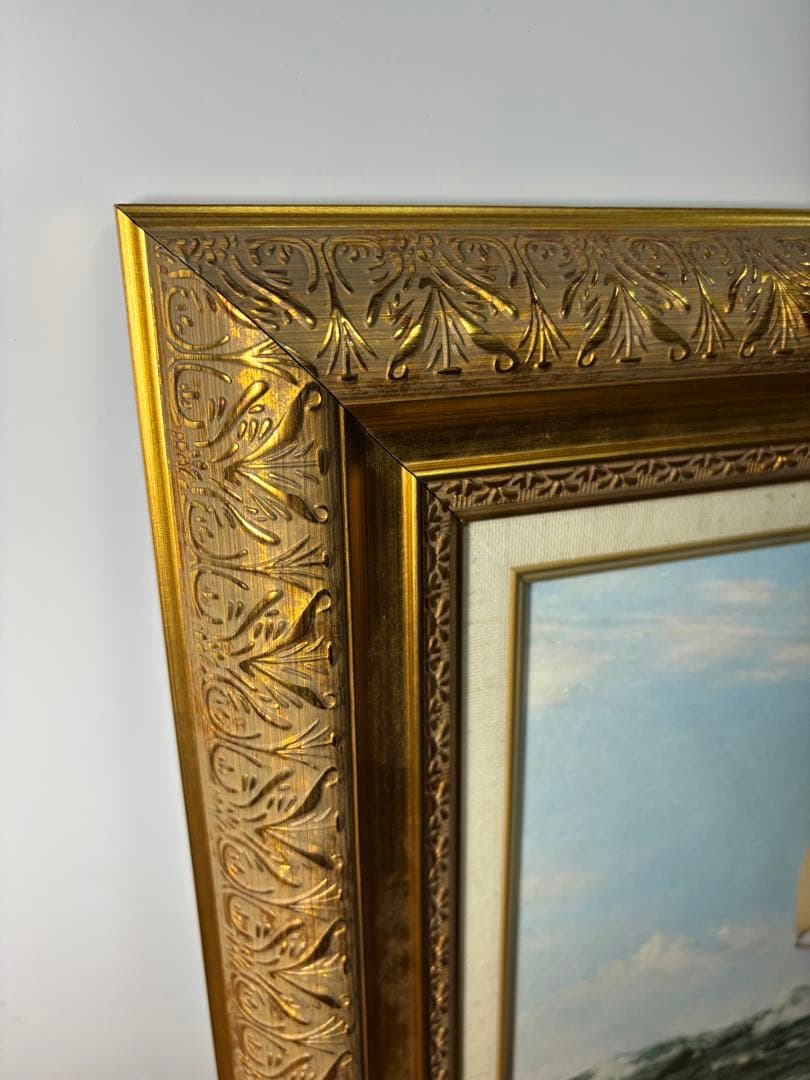 ◆絵画◆帆船◆額サイズ58.5cmx48.5cm◆船◆インテリア◆アンティーク