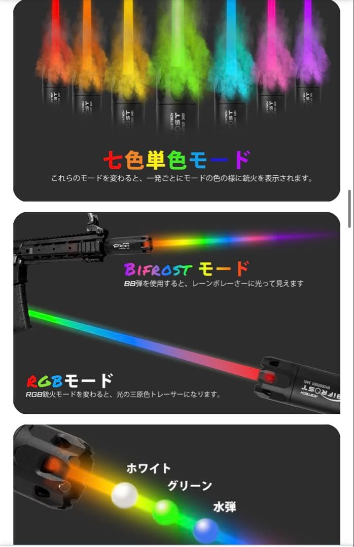 【美品】ACETECH トレーサーユニット Bifrost14mm サバゲー