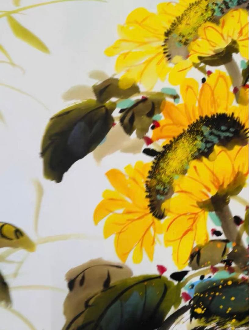 【本日特価】吉祥高照 花鳥画 掛け軸｜三尺 中堂 大幅・和室 茶室向け 実物撮影