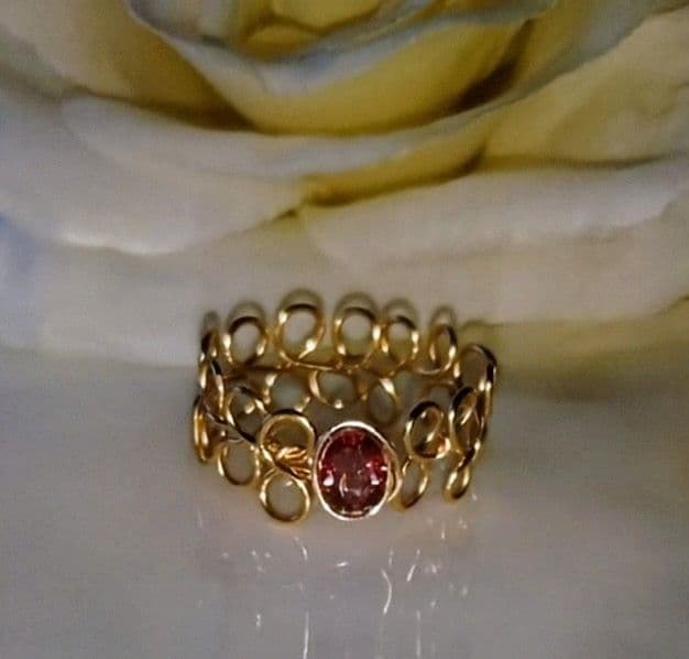 Kgf14 宝石ルース 希少 レッドスピネル ベゼル クラシカル リング