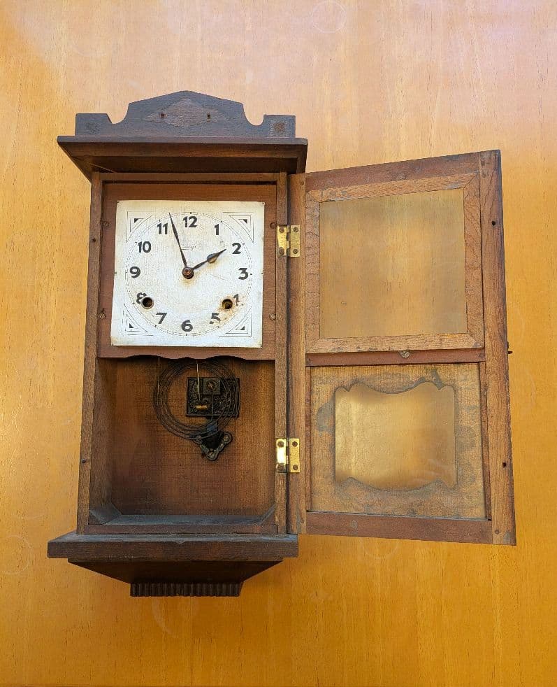 古時計　ゼンマイ式振り子時計　ボンボン時計　昭和レトロ　ビンテージ