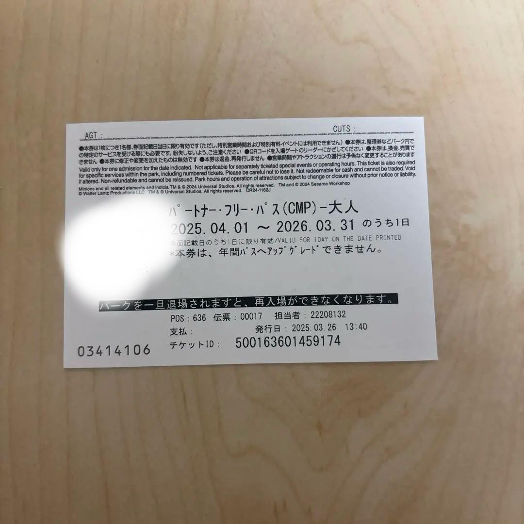 ユニバーサルスタジオジャパン パートナーフリーパス