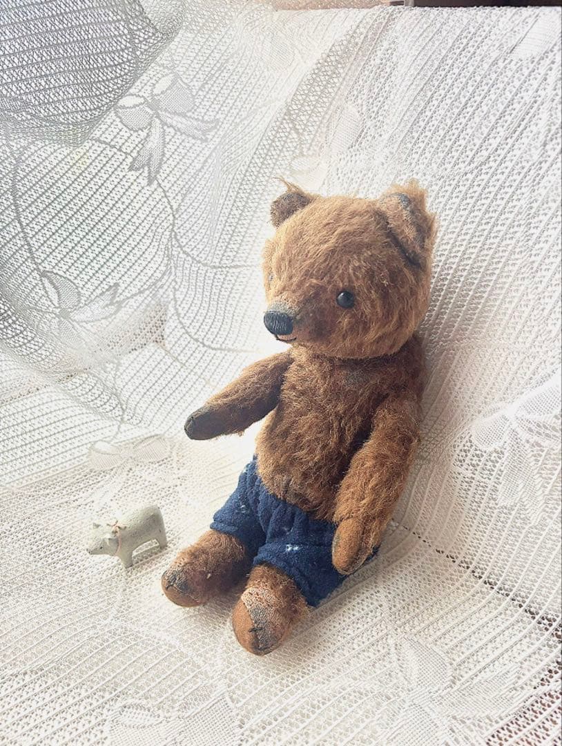 ハンドメイドベア・イギリス天然モヘア・アンティーク仕様・全長26cm