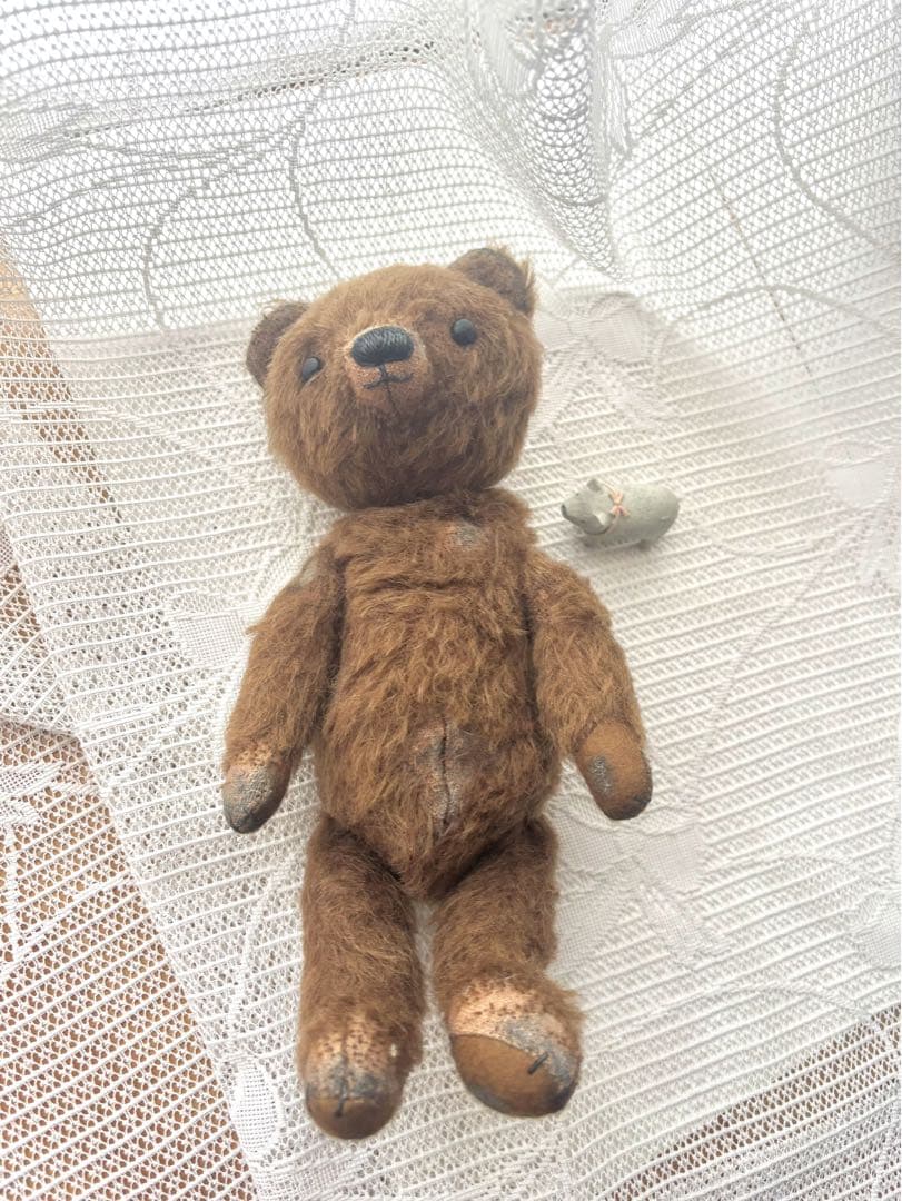 ハンドメイドベア・イギリス天然モヘア・アンティーク仕様・全長26cm