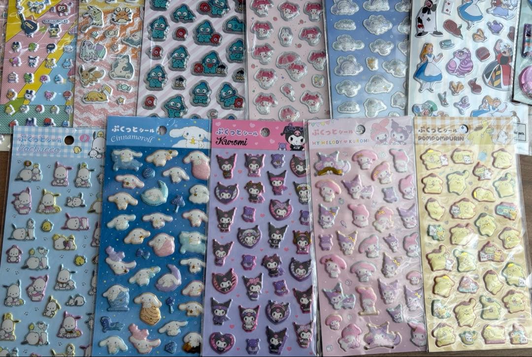 立体シール　ボンボンドロップシール　ダイソー　サンリオ　シール　まとめ売り