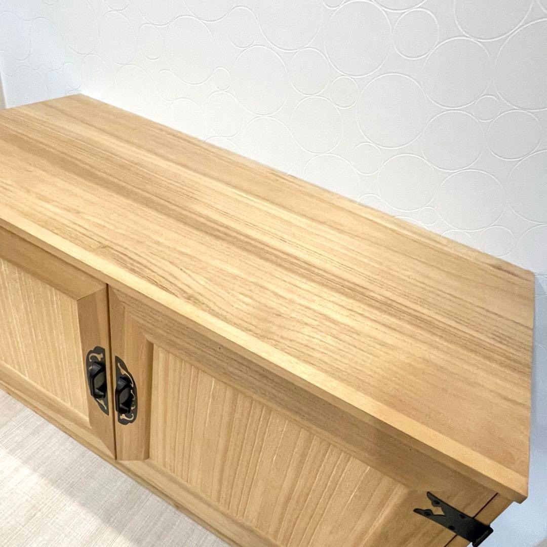 【美品】桐箪笥 小型収納棚 4段 衣装ダンス 着物 チェスト 観音開き 和装