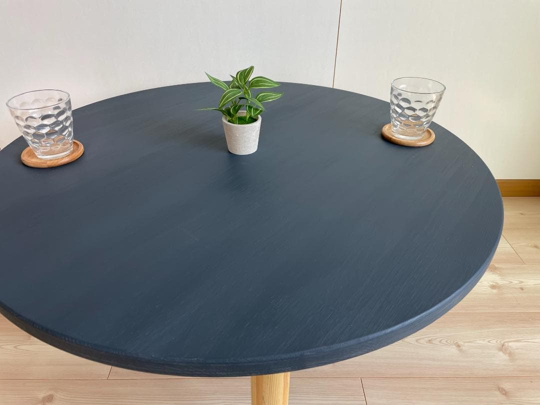 【サイズオーダー可】家具職人が造る丸型テーブル・ディキシーブルー