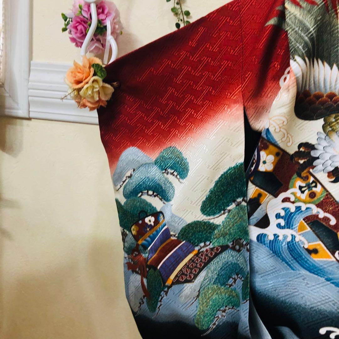七五三五歳‼️完全️フルセット美品❤️新作黒×赤鷹煌びやか❤️家からは一切なし