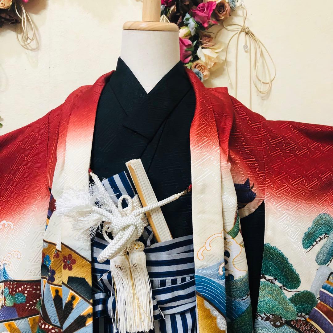 七五三五歳‼️完全️フルセット美品❤️新作黒×赤鷹煌びやか❤️家からは一切なし
