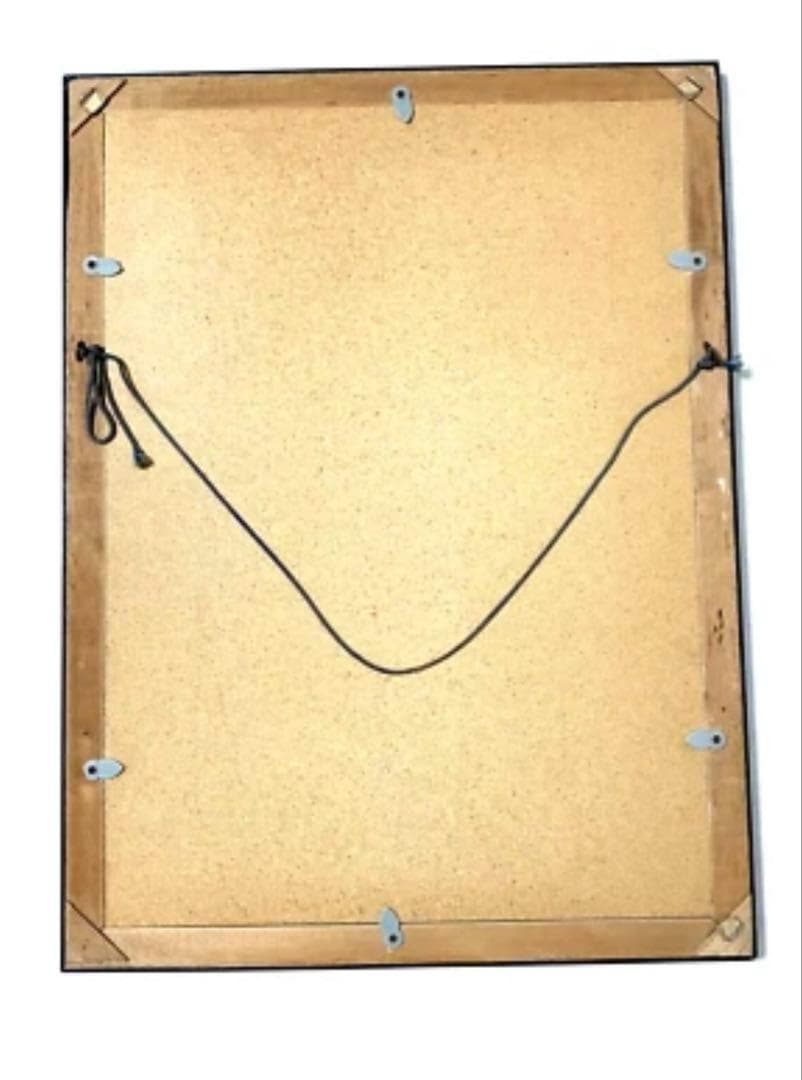 歌川国周 浮世絵 木版画 「源頼光」 額装 アンティーク 40cm x 36cm