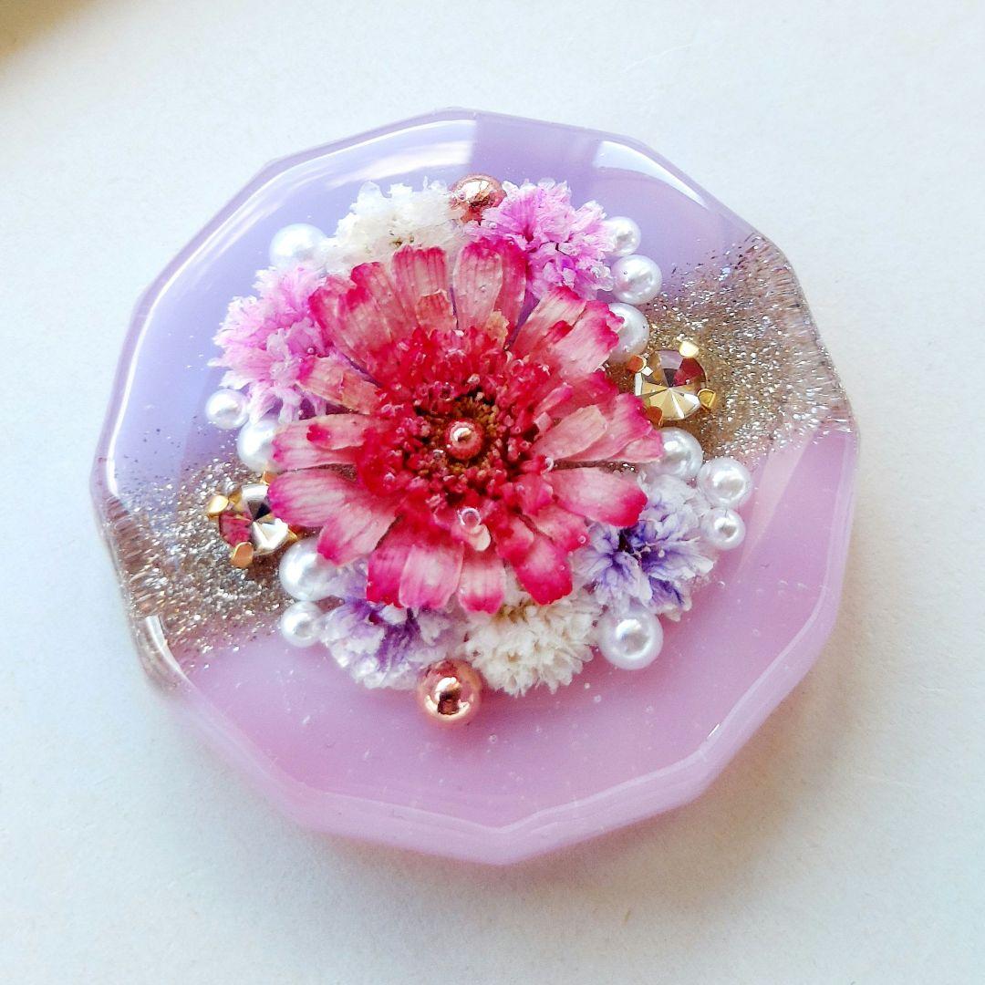 【1298】レジン　マトリカリア　ヘアゴム　ポニーフック　ブロ―チ　ハンドメイド